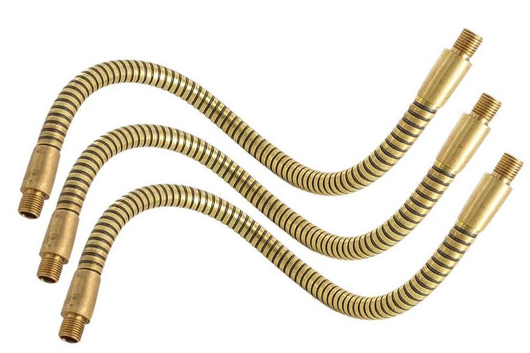 Dual material brass and stainless steel gooseneck conduit