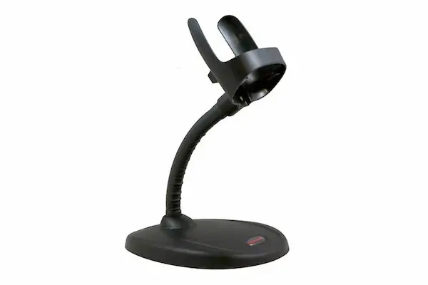 Bendable gooseneck stand for QR code scanner
