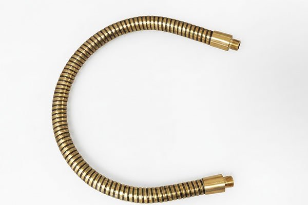 Brass & Steel Gooseneck Arm - flexible brass gooseneck
